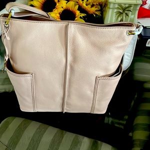 Fossil large adgustable shoulder strap pale rose bag